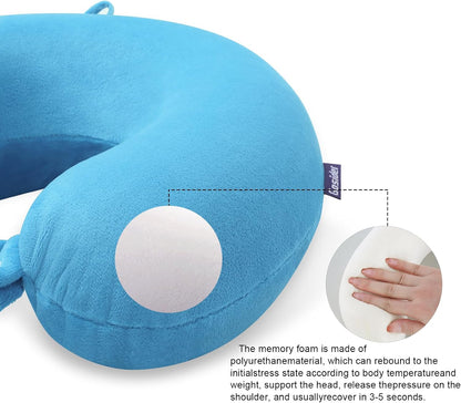 Neck Pillows for Sleeping Travel Pink Travel Pillow Comfortable U Shape Memory Foam Pillows Neck and Head Support Portable Travel Neck Pillow Suitable for Planes, Trains, Self-Driving Cars
