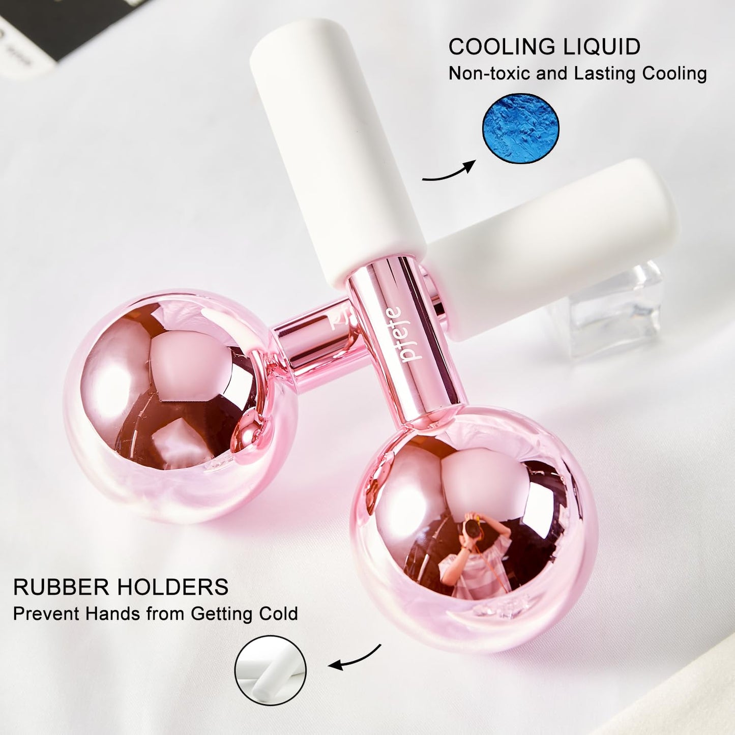pfefe Ice Globes for Face & Eyes, Unbreakable Stainless Steel Cryo Sticks for Beauty Routines, Facials Cold Roller Cooling Globes for Puffiness, Wrinkles, Dark Circles, Headaches