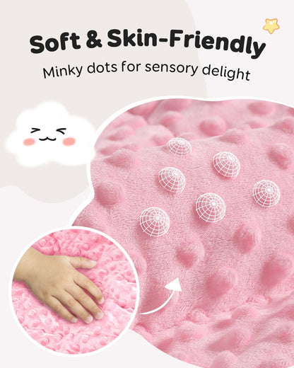 Kivik 2 lbs Weighted Lap Pad, Ultra Soft Minky Dotted Heavy Blankets Throw for Better Study Relaxing & Sleeping, Machine Washable, 20 x 30 Inches, Purple