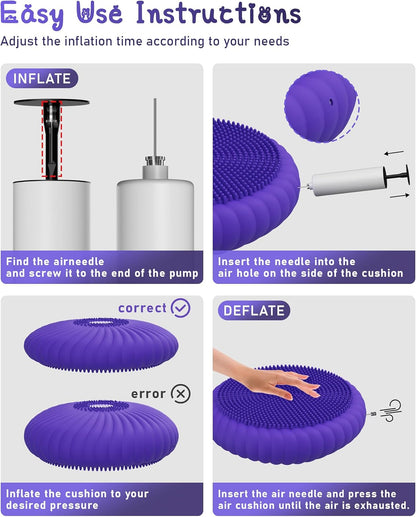 Wobble Cushion with Inflation Pump - Wobble Disk Balance Disc Wiggle Seat for Sensory Kids, Balance Pads