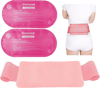 Reusable Cold Ice Packs for Injuries, 3-Piece Set Cold Gel Ice Wrap for Injury Recovery, Alleviate Joint and Muscle Pain (Knee Ice Wrap-Purple)