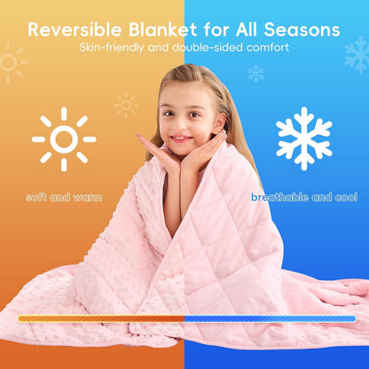 yescool Weighted Lap Pad 2 lb Blue Small Lap Blanket, Weighted Lap Blanket Cooling Heating Weighted Throw Blankets, Minky Blankets Gifts for Travel Outdoor Indoor, 20 * 30in
