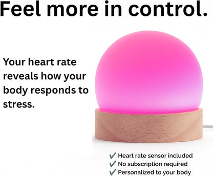 The Dome Biofeedback Light — A Mood Ring for Your Heart | See Heart Rate Changes in Color | Nervous System Awareness, Breathing & Recovery Practice | Includes App and Wearable Sensor