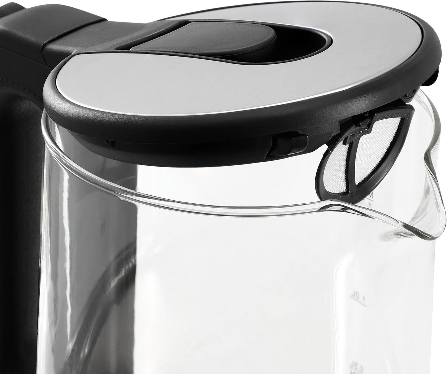 MegaChef Electric Watter Boiler/Tea Kettle (Glass, Silver, 1.8 Liter)