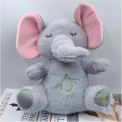 QFCST Relief Koala Breathing Stuffed Toy, Anxiety Relief Plush Breathing Animal, Sleeping Koala Plush Breathing with Musical Lights & Rhythmic Breathing Motion
