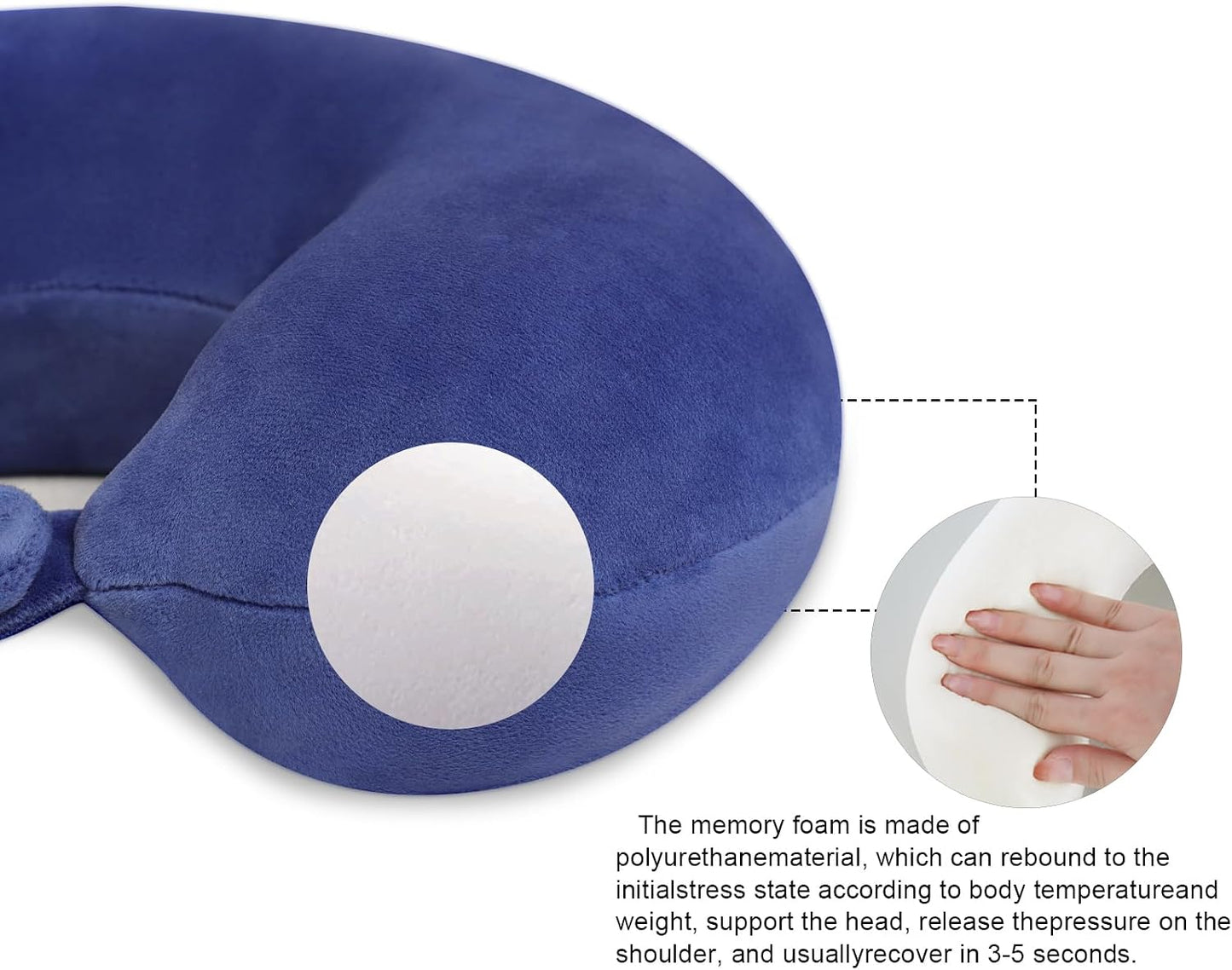 Neck Pillows for Sleeping Travel Pink Travel Pillow Comfortable U Shape Memory Foam Pillows Neck and Head Support Portable Travel Neck Pillow Suitable for Planes, Trains, Self-Driving Cars
