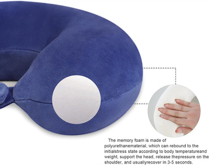 Neck Pillows for Sleeping Travel Pink Travel Pillow Comfortable U Shape Memory Foam Pillows Neck and Head Support Portable Travel Neck Pillow Suitable for Planes, Trains, Self-Driving Cars