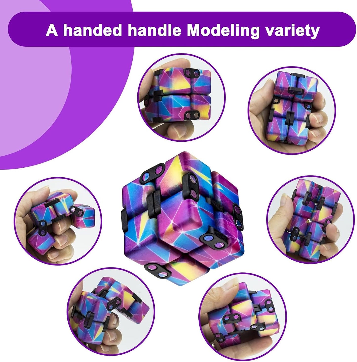 Infinity Cube Fidget Toy Stress Relieving Fidgeting Game for Kids and Adults,Cute Mini Unique Gadget for Anxiety Relief and Kill Time (Macaron Blue)