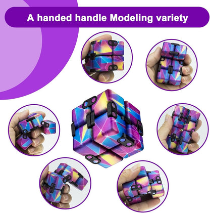 Infinity Cube Fidget Toy Stress Relieving Fidgeting Game for Kids and Adults,Cute Mini Unique Gadget for Anxiety Relief and Kill Time (Macaron Blue)