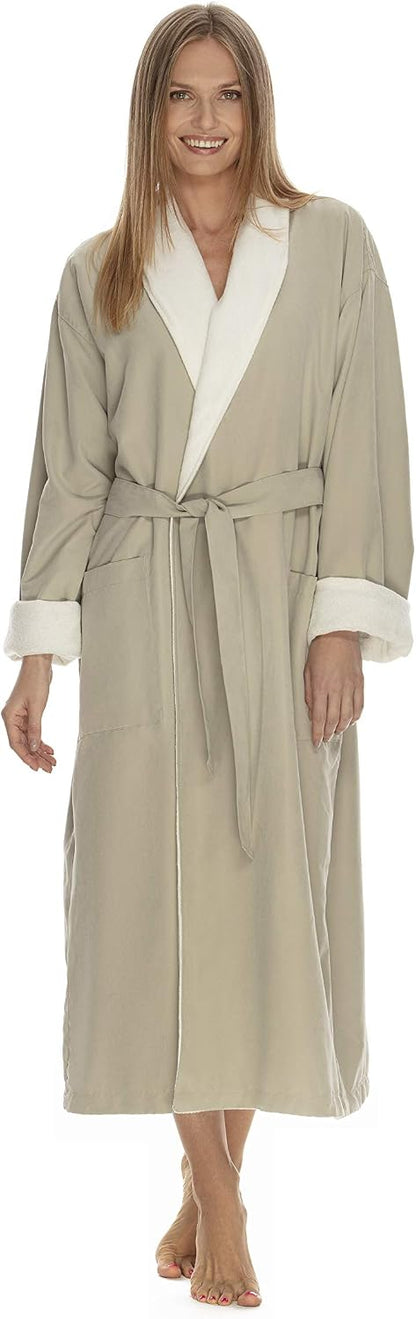 Women's Microfiber Robe by BOCA, Luxury Hotel Bathrobe, Generous Sizing
