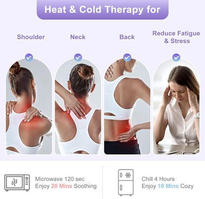 SuzziPad Microwave Heating Pad for Neck and Shoulders, Microwavable Heated Neck Wrap Warmer with Moist Heat, Herbal Lavender Aromatherapy, Hot & Cold Compress, Ideal for Mother's Day