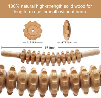Wood Therapy Massage Tools, 16 inch Professional Wooden Massage Roller Stick & Wood Therapy Tools for Body Shaping, Body Sculpting Tools, Ease Deep Tissue