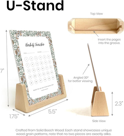 Habit Tracker Calendar - Made in USA, Designed by Local Artist, Motivational 30 day monthly challenge - Tool and gift for Productivity, Self-growth (Habit Tracker-Florals, U-Stand)