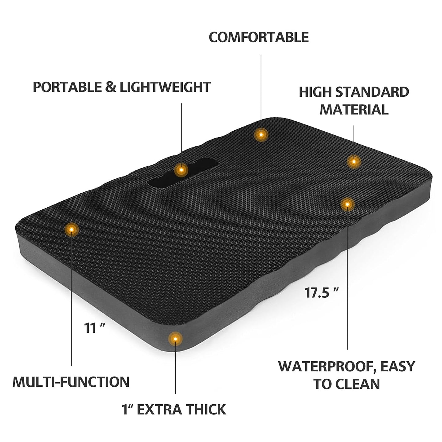 HOOPLE Extra Thick Kneeling Pad, Soft Foam Kneeling Cushion, Waterproof Gardening Knee Pads, Lightweight Knee Mat for Bathing, Workout Supplies, Exercise Yoga, Garden Work Gifts 17.5 x 11x 1 in, Blue