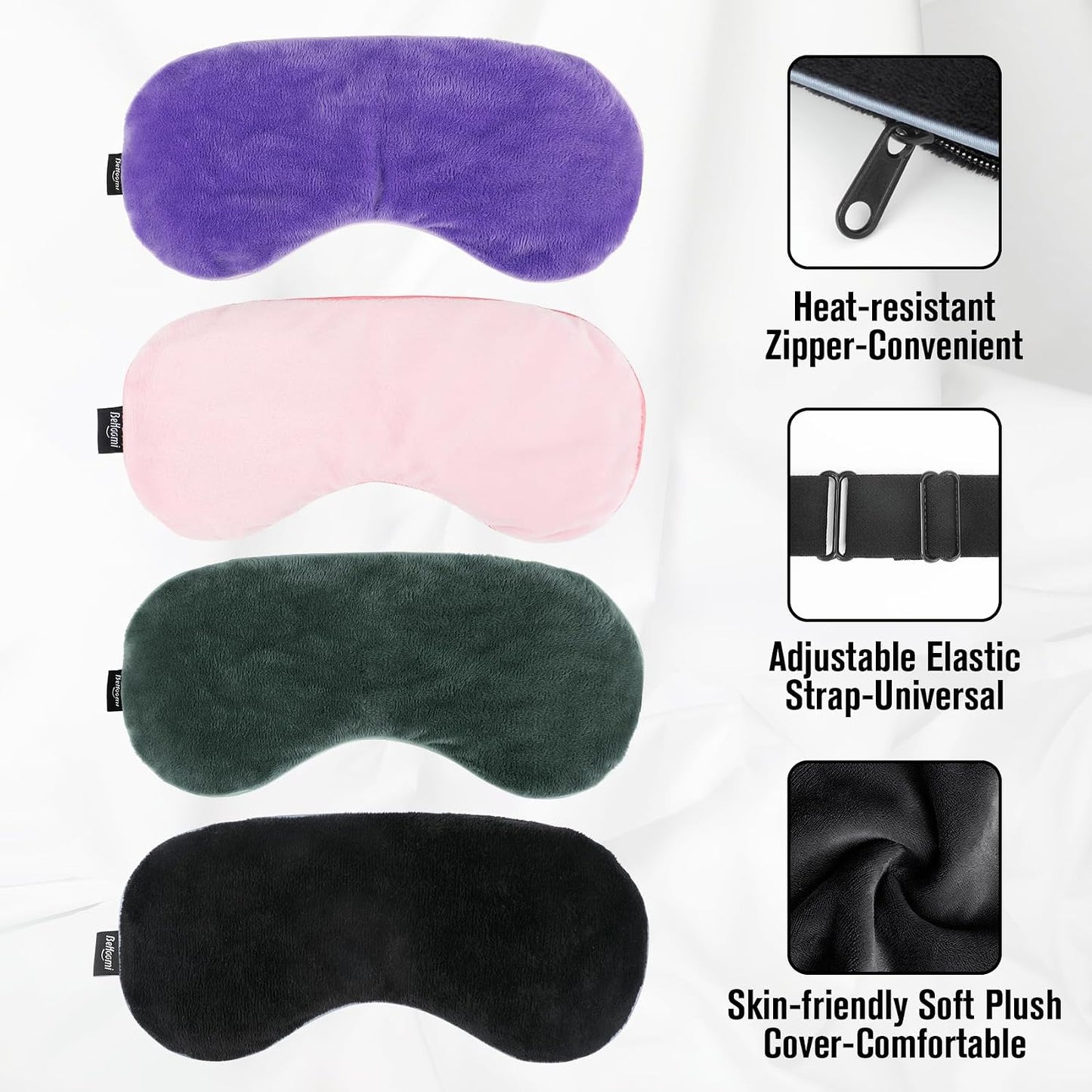 BeHoomi Cooling & Heated Eye Mask, Weighted Eye Mask for Sleeping, Purple