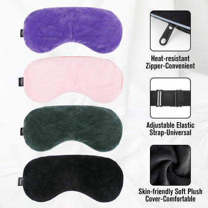 BeHoomi Cooling & Heated Eye Mask, Weighted Eye Mask for Sleeping, Purple