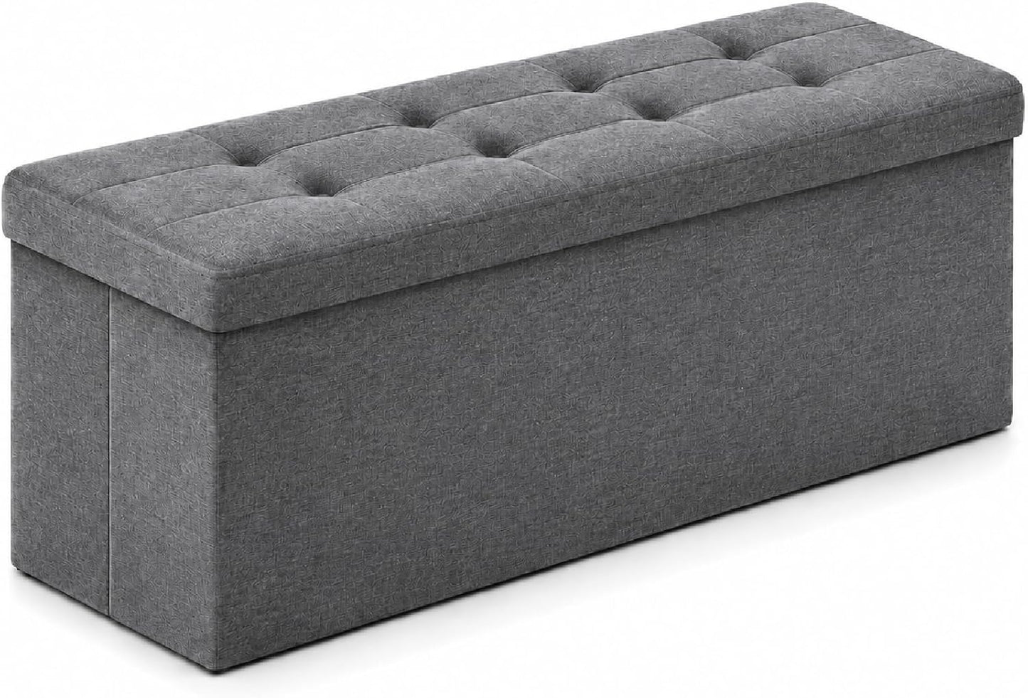 ALASDO Storage Ottoman Footrest Stool Small Ottoman with Storage Foldable Ottomans Foot Rest Footstool Bench for Living Room 17x13x13inches Grey