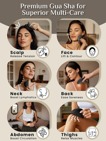 Rena Chris Body Gua Sha Tools, Natural Xiuyan Jade Guasha Tool, Manual Massage Sticks for Jawline Sculpting and Puffiness Reducing, Whole Body Skin Care Massager (Green)