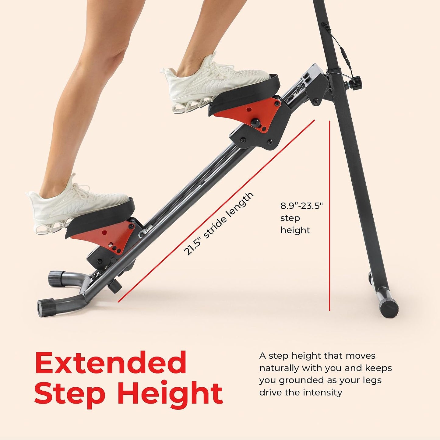 Sunny Health & Fitness Foldable Stair Climber with Extended Step Range
