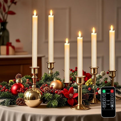LEDHOLYT Rechargeable Flameless Glass Pillar Candles–Gifts for Women,–Set of 3, Realistic Flickering LED Flame,Remote & Timer, Ideal for Living Room, Bedroom & Halloween Festival Home Party Decor