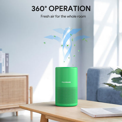 FULMINARE Air Purifiers for Home Bedroom H13 HEPA Air Purifier, 3 Speeds, Timer, 24dB, Small Mini Air Purifier with Night Light, Sage Green