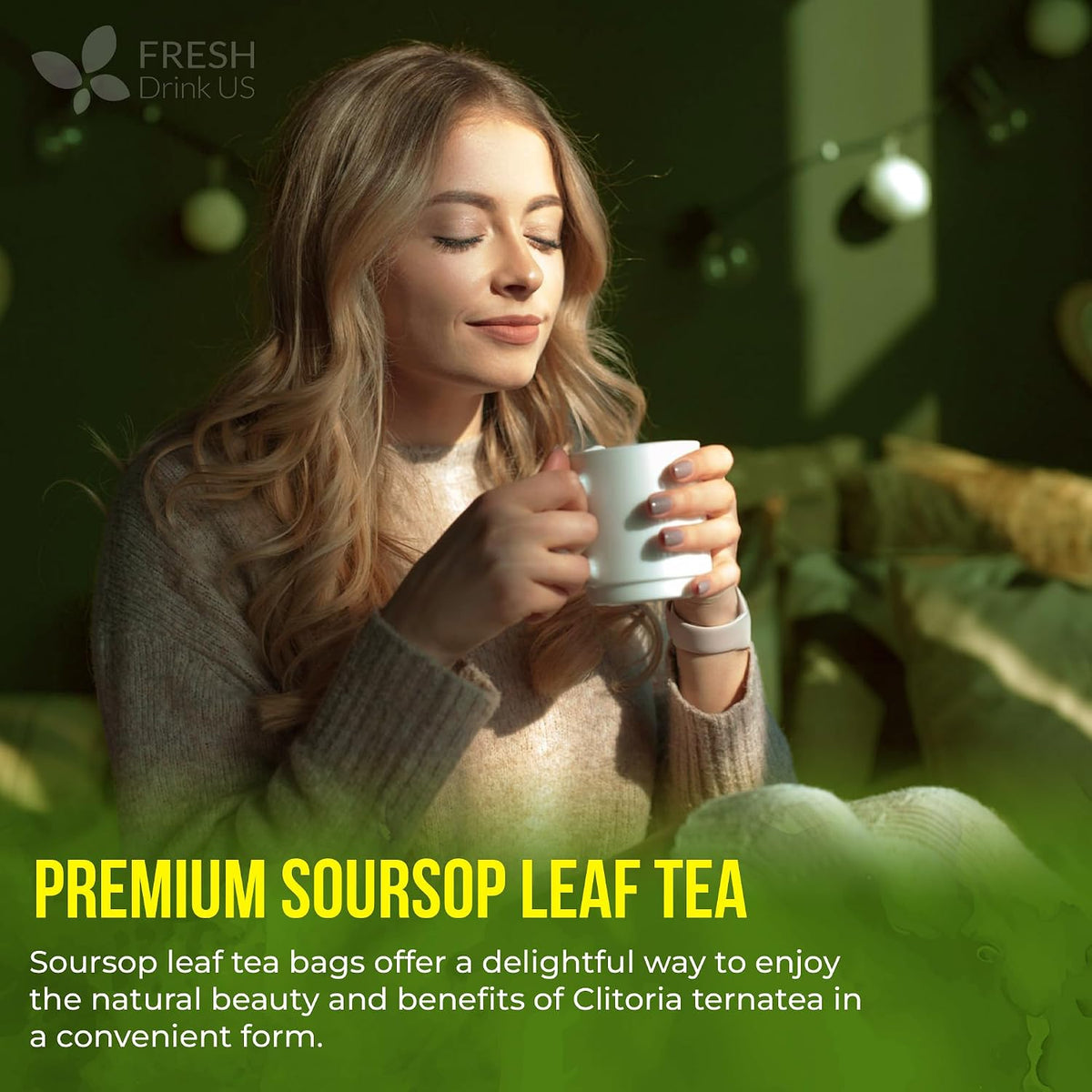 FreshDrinkUS, Premium Soursop Leaf Tea, 33 Count, Pure, Caffeine Free