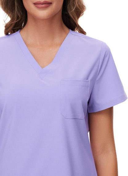 COZYFIT Scrubs for Women Set - Stretch V-Neck Scrub Top & Jogger Pant with 8 Pockets COZY SCRUBS - Colors D
