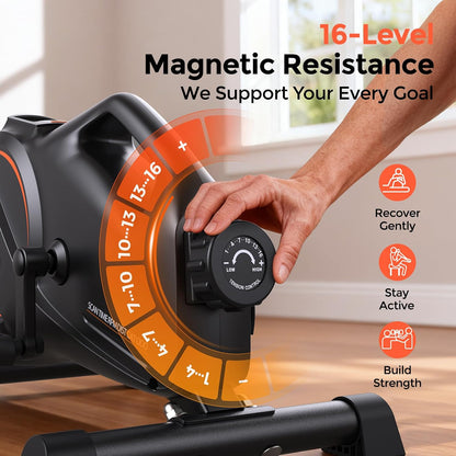 YOSUDA Under Desk Bike with 16-Level Magnetic Resistance & Bluetooth App