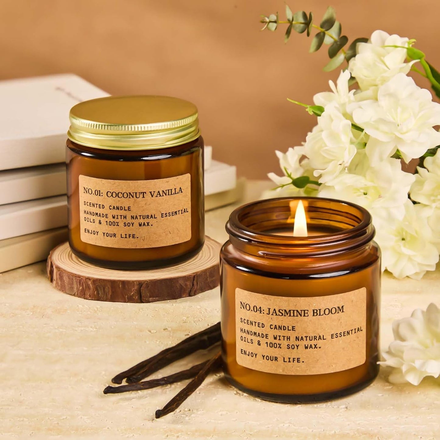 6-Pack Scented Candles for Home, 3.5 Oz Soy Wax Aromatherapy Candle Gift Set, Lavender Chamomile, Eucalyptus Mint & Vanilla, Birthday Gifts for Women, Thank You Graduation Gifts