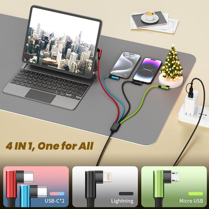 4 in 1 Multi Charging Cable, 5FT Charging Cords for Multiple Devices