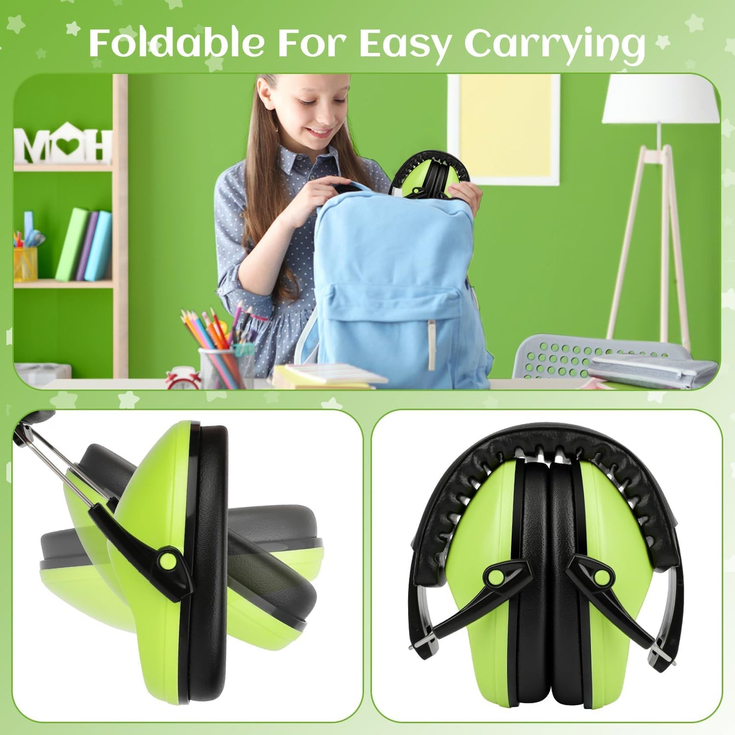 Floriogra 2 Pack Noise Canceling Headphones for Kids, Kids Ear Protection Earmuffs for Autism, Toddler, Children, Noise Cancelling Sound Proof Earmuffs/Headphones for Concerts, Air Shows, Fireworks