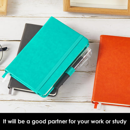 NIRMIRO (3 Pack) Pocket Notebook Small Journal with Pen, 3.7" x 5.7", A6 Mini Notebook for Women Men Work Writing, Hardcover Small Pocket Notepad with 100Gsm Premium Thick Lined Paper, Black Leather