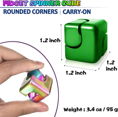 Fidget Spinner Toys Cube Adults Metal Fidgets Cool Stuff Desk Gadgets Office Toy for Teen Boy Small Anxiety Figette Sensory Toy ADHD Tool Fingears Figet Stress Gifts Easter Basket Stuffers Teen Boys
