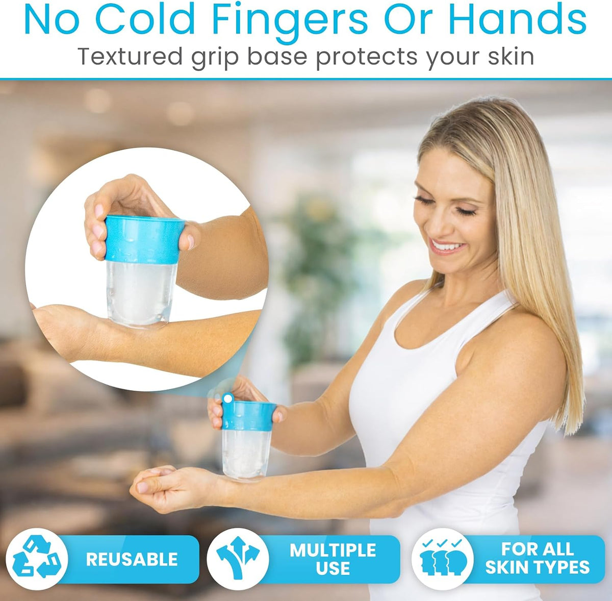 Arctic Flex Ice Roller for Face, Eyes & Neck (2 Pack) - Facial Ice Cube