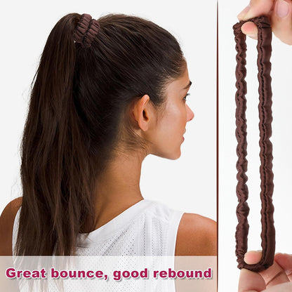 4Pcs Mulberry Silk Scrunchies Set, Silk Hair Ties Elastic for Women, Skinny Scrunchies Reduces Breakage for All Hair Types