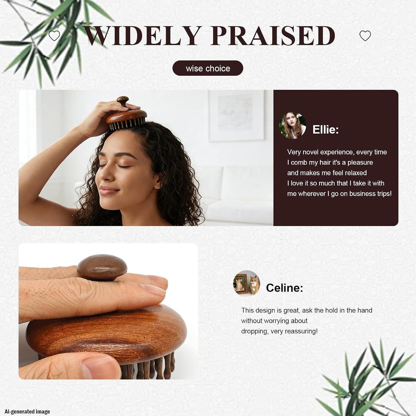 Wooden Scalp Massager for Hair Growth Support, Bamboo Scalp Massager Brush for Head Relaxation, Scalp Stimulation & Hair Oil Distribution, Natural Wooden Massager for Face and Body Care