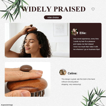 Wooden Scalp Massager for Hair Growth Support, Bamboo Scalp Massager Brush for Head Relaxation, Scalp Stimulation & Hair Oil Distribution, Natural Wooden Massager for Face and Body Care