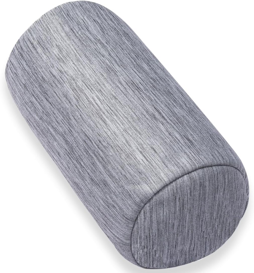 1 MIDDLE ONE Round Cylinder Bolster Pillow with Removable Velvet Cover, Tube Roll Cervical Pillow for Head, Neck, Back and Legs Support, 13"x 6", Blue