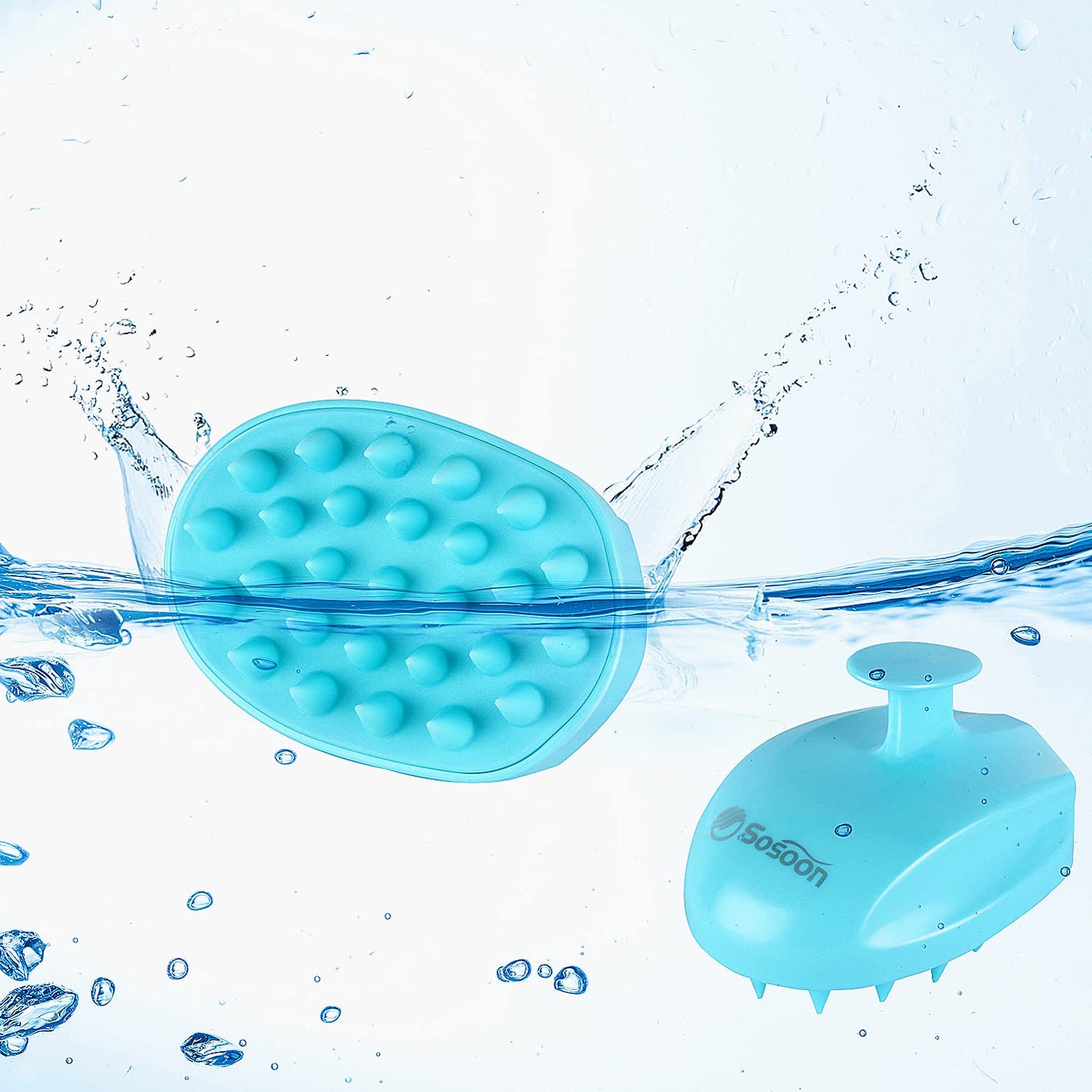 Sosoon Scalp Massager Shampoo Brush, Hair Scalp Scrubber Shower Hair Brush Head Massager for Stress Relax Hair Growth, Dandruff Brush Scalp Exfoliator for Women Men Kids Pets, Black