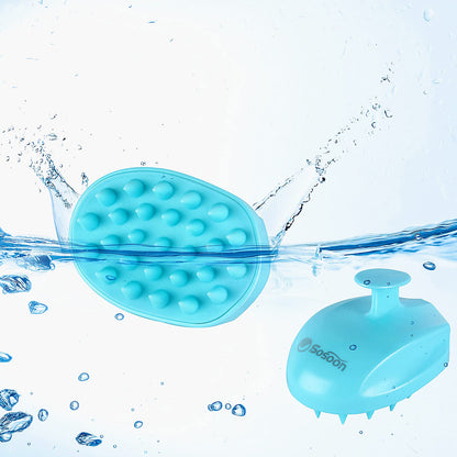 Sosoon Scalp Massager Shampoo Brush, Hair Scalp Scrubber Shower Hair Brush Head Massager for Stress Relax Hair Growth, Dandruff Brush Scalp Exfoliator for Women Men Kids Pets, Black