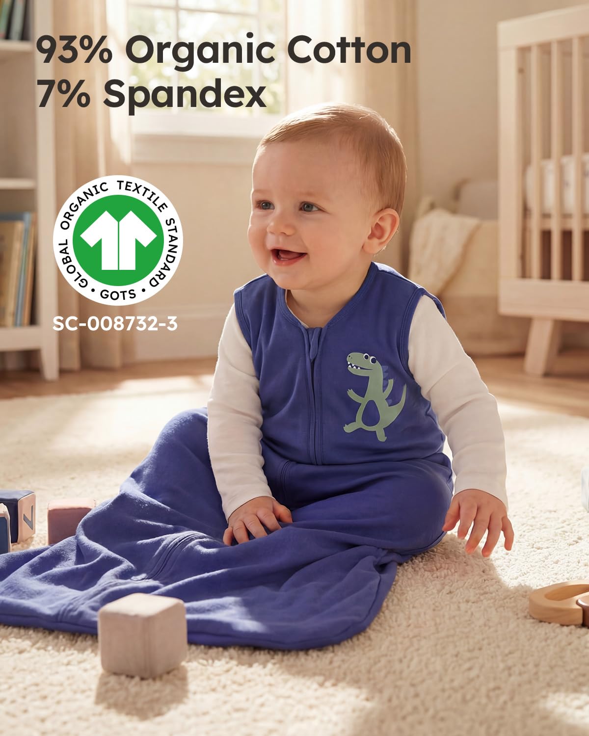 Yoofoss Baby Sleep Sack Baby Wearable Blanket 100% Cotton 2-Way Zipper Toddler Sleeping Sack