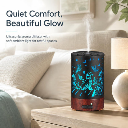 Essential Oil Diffuser, Ultrasonic Diffuser for Essential Oil, Cool Mist Humidifier Aromatherapy Diffuser with 7 Color Lighting Changing Modes, Waterless Auto Shut-Off for Home（Flower Fairy）