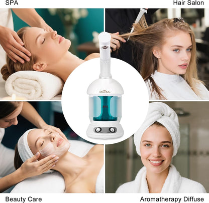 Facial Steamer, Nano Ionic Face Steamer for Facial Deep Cleaning Portable Ozone Steamer with Extendable 360° Rotating Arm, Humidifier for Home Salon Spa or Personal Care (Blue)