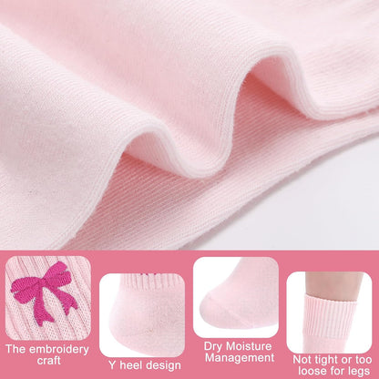 Eurzom 10 Pairs Socks Womens Crew Elastic Ankle Length Cotton Socks Aesthetic Cute Lightweight Low Cut Gifts for Women - Colors B