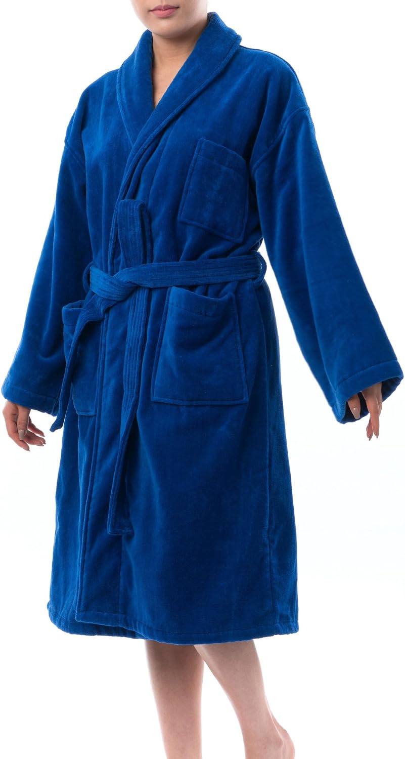 Alpine Swiss Blair Womens Cotton Terry Cloth Bathrobe Shawl Collar Velour Spa Robe