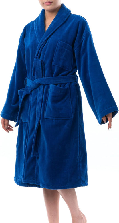 Alpine Swiss Blair Womens Cotton Terry Cloth Bathrobe Shawl Collar Velour Spa Robe