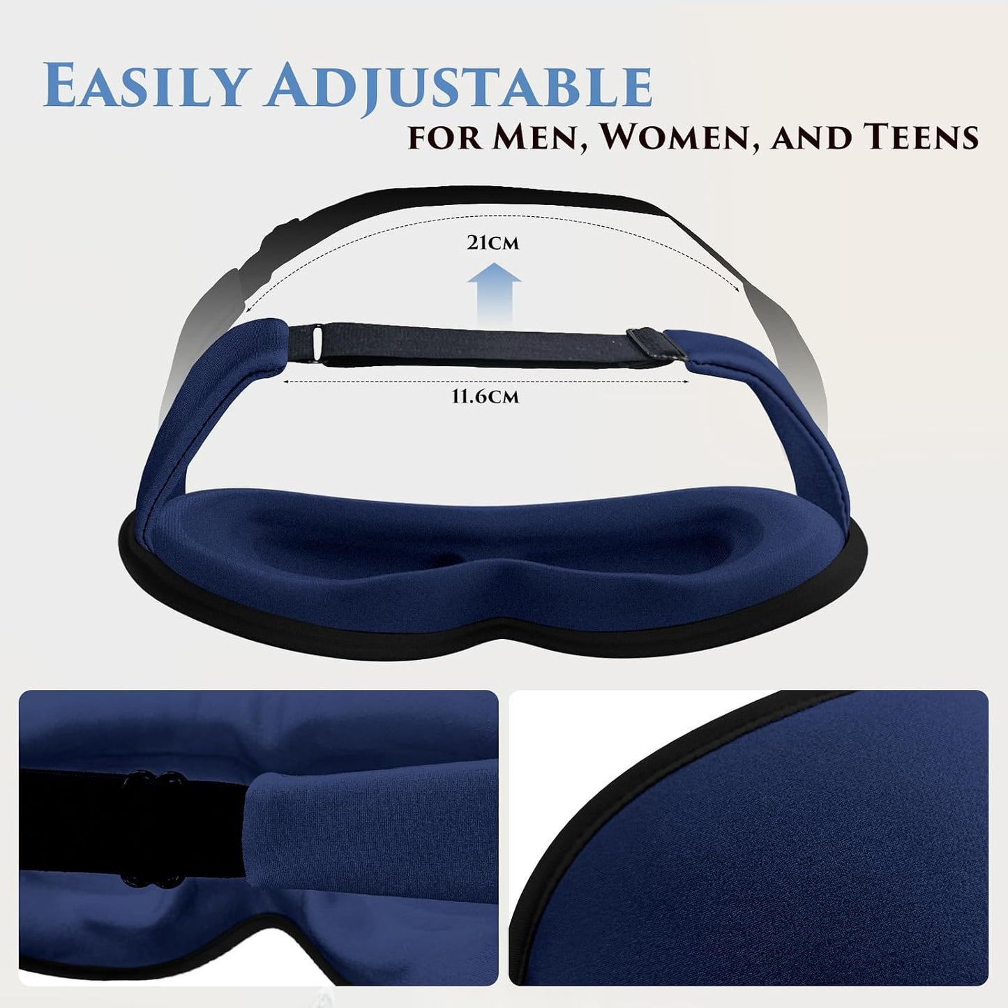 Weighted Eye Mask Cover for Sleeping - Eye Masks for Sleep with Adjustable Strap, Lash Extension Eye Covers for Women Men, 3D Contoured, Plane Travel Essentials, Blindfold for Meditation