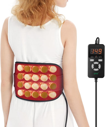 UTK Vibrating Far Infrared Heating Pad for Back Pain Relief, Hot Enough, Fathers Day Dad Gifts for Men, Massager Heating Pads for Lower Back, 16 Timers Auto-Off, 20 Natural Jade, 35-55" Adjustable