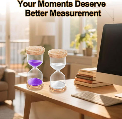 1 Minute Sand Timer, Wooden Sand Hourglass, Small Blue Hourglass, Sandglass Clock 1 Min for Classroom,Game,Decorative (Black)