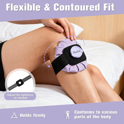 Ice Packs for Injuries Reusable, 6" 9" 11" Leakproof Ice Bags, Thickened Cold Pack Hot Therapy for Pain Relief, Swelling, Knee, Shoulder, Post-Surgery (3, Gray, 6"/9"/11")